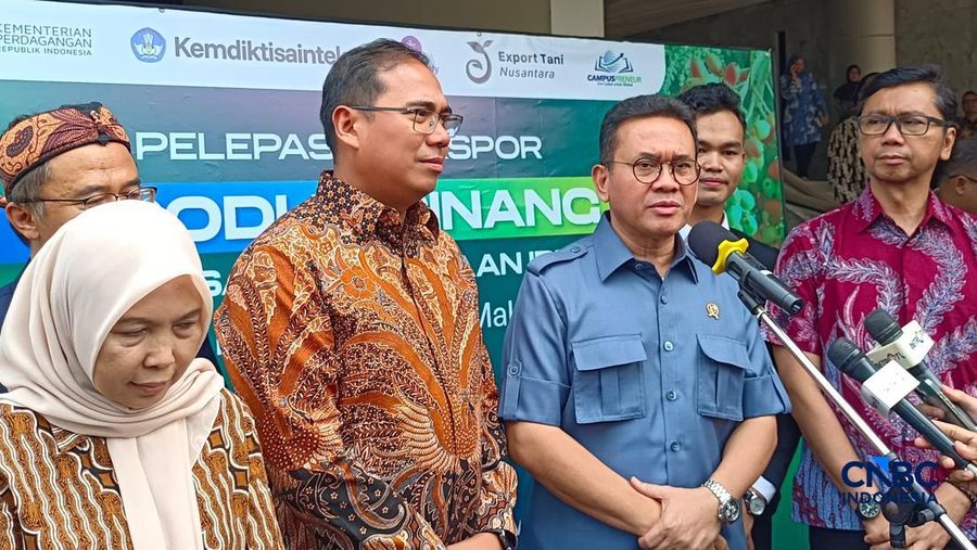 Menteri Perdagangan (Mendag) Budi Santoso saat ditemui di Kampus IPB, Bogor, Jumat (12/6/2026). (CNBC Indonesia/Martyasari Rizky)