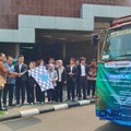 Menteri Perdagangan (Mendag) Budi Santoso saat melepas ekspor produk pinang di Kampus IPB, Bogor, Jumat (12/6/2026). (CNBC Indonesia/Martyasri Rizky)