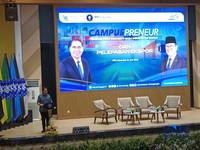 Menteri Perdagangan (Mendag) Budi Santoso saat memberikan sambutannya di Kampus IPB, Bogor, Jumat (12/6/2026). (CNBC Indonesia/Martyasari Rizky)