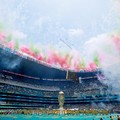 Pemandangan umum terlihat selama upacara pembukaan sebelum pertandingan Grup A FIFA World Cup 2026 antara Mexico national football team dan South Africa national football team di Estadio Azteca, Kamis (11/6/2026). (REUTERS/Eloisa Sanchez)