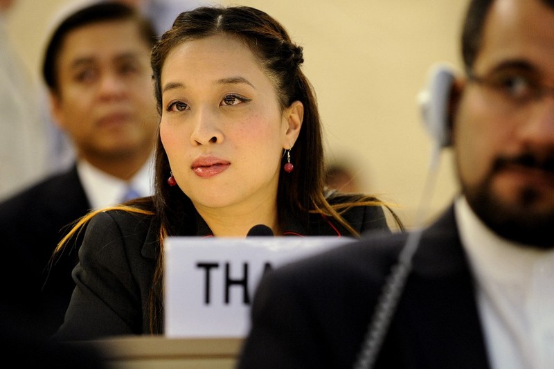 Putri Bajrakitiyabha dari Thailand menyampaikan pidato pada tanggal 14 September 2009, pada hari pembukaan sesi ke-12 Dewan Hak Asasi Manusia Perserikatan Bangsa-Bangsa (PBB) di kantor PBB di Jenewa. (Photo by FABRICE COFFRINI / AFP/File Foto)