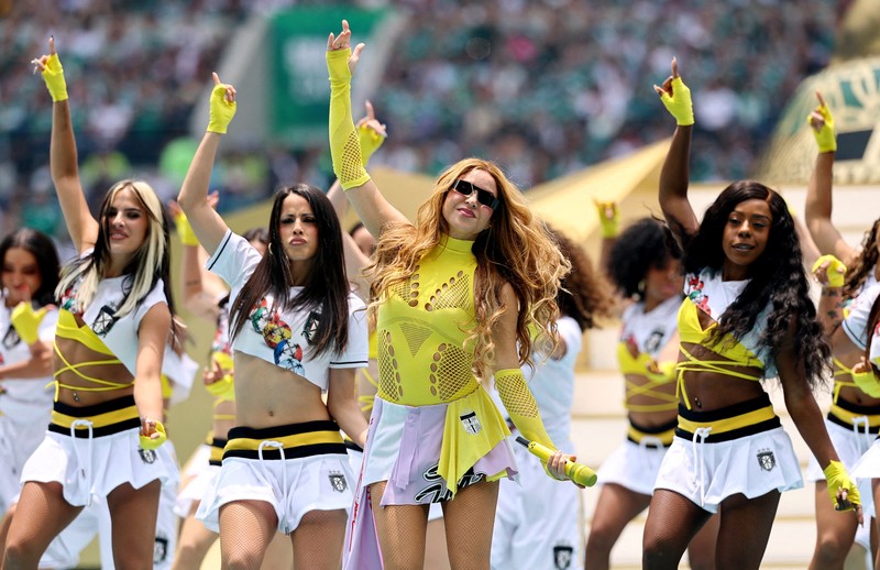 Pemandangan umum terlihat selama upacara pembukaan sebelum pertandingan Grup A FIFA World Cup 2026 antara Mexico national football team dan South Africa national football team di Estadio Azteca, Kamis (11/6/2026). (REUTERS/Eloisa Sanchez)