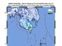Gempa bumi mengguncang Kepulauan Talaud, Sulawesi Utara dengan kekuatan 5,2 Magnitudo. (Dok. BMKG)