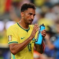 Danilo dari Brazil national football team menunjukkan reaksi usai pertandingan melawan Morocco national football team pada laga Grup C FIFA World Cup 2026 di MetLife Stadium, Sabtu (13/6/2026). (IMAGN IMAGES via Reuters/Caean Couto)