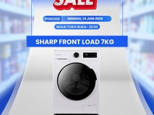 Mesin Cuci Sharp Front Load Cuma Harga Segini di Transmart Full Day Sale