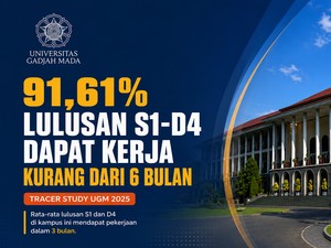 Edugrafis: 91,61% Lulusan UGM Dapat Kerja Kurang dari 6 Bulan
