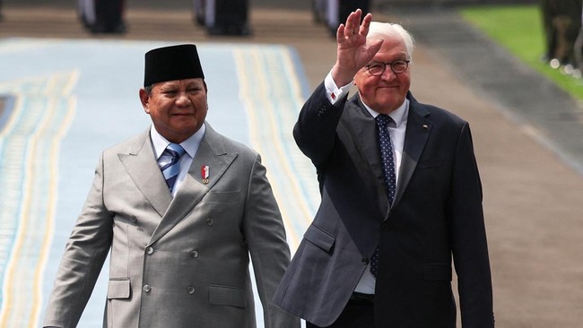 Momen Prabowo Sambut Hangat Presiden Jerman di Istana Negara