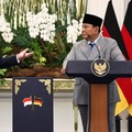 German President Frank-Walter Steinmeier speaks as Indonesian President Prabowo Subianto looks on during a press conference following their meeting at the Merdeka Palace in Jakarta, Indonesia, June 15, 2026. REUTERS/Willy Kurniawan