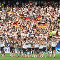 Para pemain Jerman merayakan kemenangan setelah pertandingan Grup E Piala Dunia FIFA 2026 antara Jerman dan Curaçao di Houston Stadium, Houston, Texas, Amerika Serikat, Minggu (14/6/2026). (IMAGN IMAGES via Reuters/Maria Lysaker)