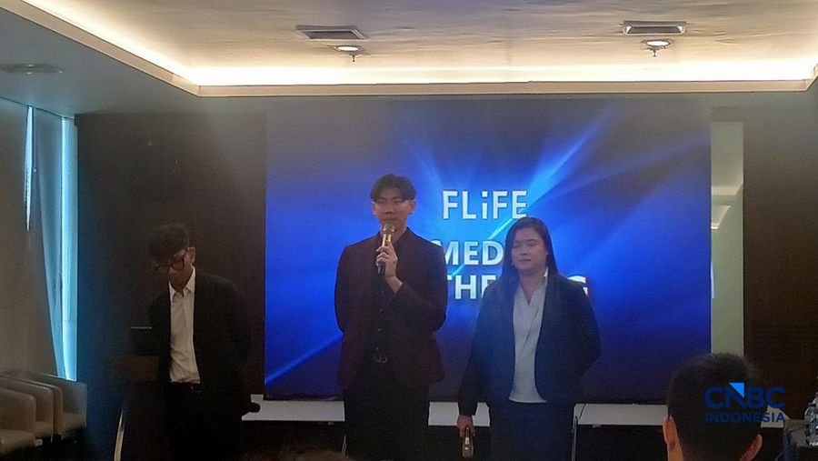 Vice President PT Flife Technologies Indonesia, Nicky, dalam media gathering Flife Indonesia, Senin (15/6/2026). (CNBC Indonesia/Ferry Sandi)
