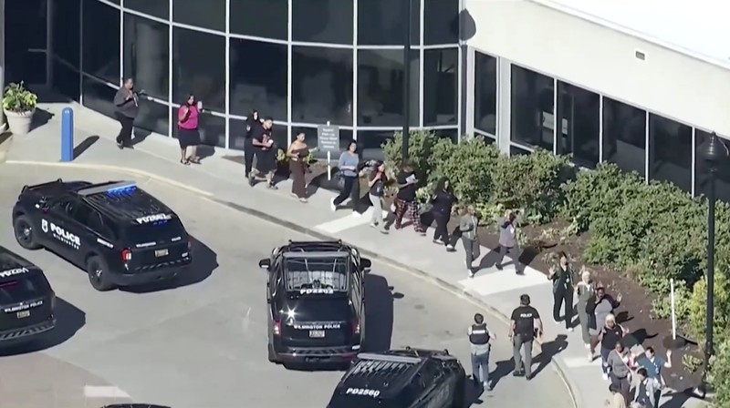 Kepolisian Wilmington, Delaware, Amerika Serikat, mengonfirmasi bahwa dua orang menjadi korban penembakan dalam insiden yang terjadi di Rumah Sakit Wilmington pada Senin (16/6/2026). (Tangkapan Layar Video Reuters/ABC AFFILIATE WPVI)