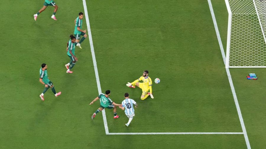 Lionel Messi mencetak gol yang kemudian dianulir dalam pertandingan Grup J Piala Dunia FIFA 2026 antara Argentina dan Aljazair di Kansas City Stadium, Kansas City, Missouri, Amerika Serikat, Selasa (16/6/2026).