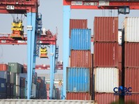 Aktivitas bongkar muat di posko Bea dan Cukai Terminal Petikemas (TPK) Koja, Tanjung Priok, Jakarta, Rabu (17/6). (CNBC Indonesia/Tri Susilo)