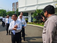 Para direktur utama bank BUMN hendak bertemu Presiden Prabowo Subianto di Istana Negara, Jakarta, Kamis (18/6/2026). (Dok Emir Yanwardhana)