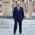 U.S. President Donald Trump is welcomed by French President Emmanuel Macron and his wife Brigitte Macron ahead of a dinner commemorating the 250th anniversary of the United States' independence, at the Palace of Versailles, near Paris, France, June 1