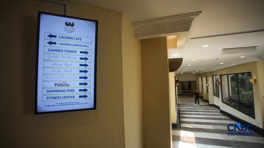 Hotel Sultan di kawasan Senayan, Jakarta Pusat, resmi beralih ke penguasaan negara setelah proses eksekusi pengosongan lahan dilaksanakan pada Kamis (18/6/2026).  (CNBC Indonesia/Faisal Rahman)