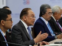 Malaysian Prime Minister Anwar Ibrahim attends a meeting with Russian President Vladimir Putin on the sidelines of the Russia-ASEAN Summit in Kazan, Russia June 17, 2026. REUTERS/Anastasia Barashkova/Pool