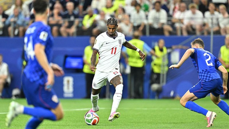 Soccer Football - FIFA World Cup 2026 - Group L - England v Croatia - Dallas Stadium, Arlington, Texas, U.S. - June 17, 2026 England's Marcus Rashford scores their fourth goal IMAGN IMAGES via Reuters/Maria Lysaker