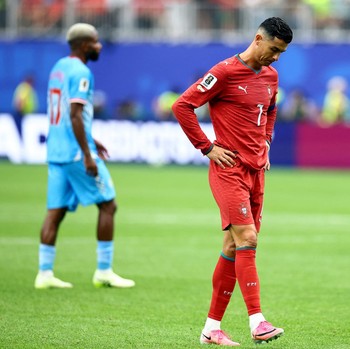 Soccer Football - FIFA World Cup 2026 - Group K - Portugal v DR Congo - Houston Stadium, Houston, Texas, U.S. - June 17, 2026 Portugal's Cristiano Ronaldo looks dejected after the match REUTERS/Phil Noble