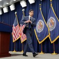 New U.S. Federal Reserve Chairman Kevin Warsh departs at the end of a press conference following a two-day meeting of the Federal Open Market Committee (FOMC), at the U.S. Federal Reserve in Washington, D.C., U.S. June 17, 2026. REUTERS/Eric Lee