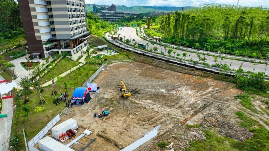 Otorita Ibu Kota Nusantara (IKN) bersama Pemerintah Korea Selatan melaksanakan groundbreaking Smart City Cooperation Center (SCCC) dengan total nilai hibah kerja sama sebesar 9,9 miliar KRW atau sekitar Rp115,94 miliar. (Humas Otorita Ibu Kota Nusant