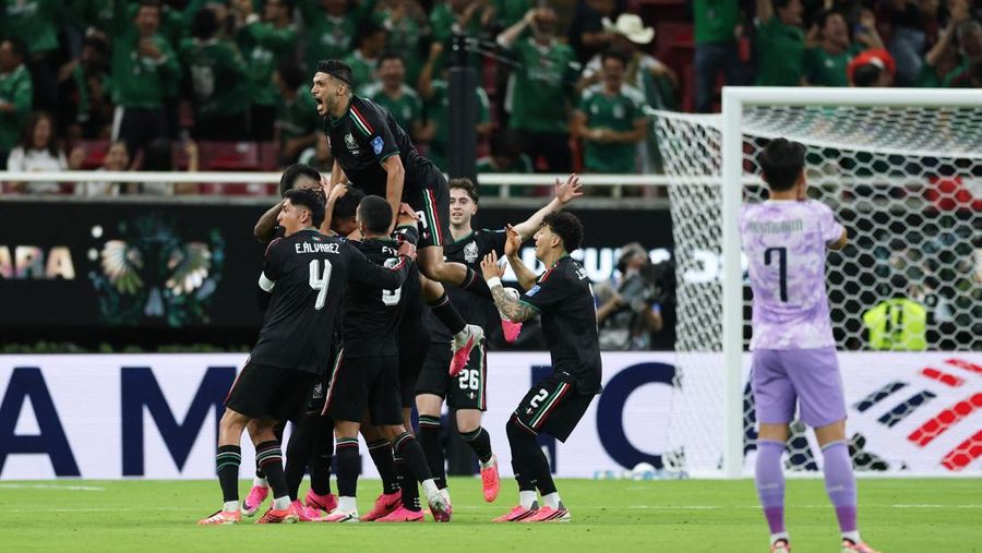 Meksiko lolos ke 32 besar Piala Dunia 2026 usai menaklukkan Korea Selatan 1-0 di Stadion Akron, Kamis (18/6) atau Jumat (19/6/2026) WIB. (REUTERS/Paul Childs)