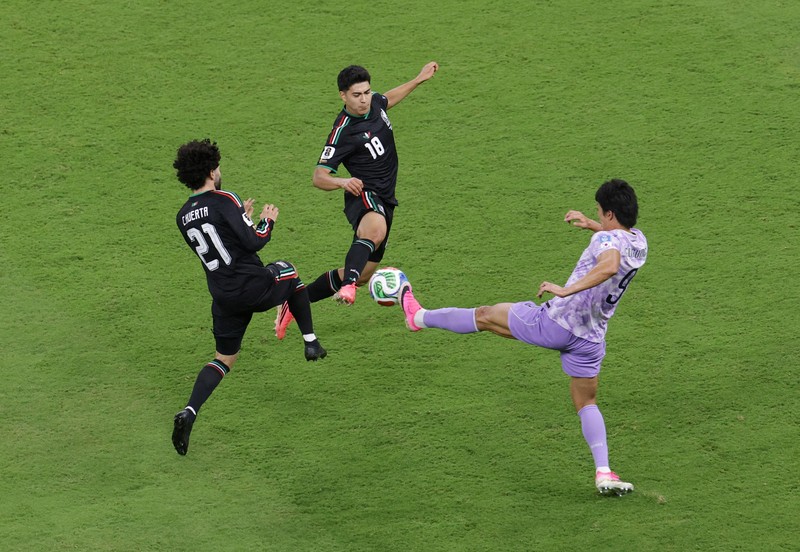 Meksiko lolos ke 32 besar Piala Dunia 2026 usai menaklukkan Korea Selatan 1-0 di Stadion Akron, Kamis (18/6) atau Jumat (19/6/2026) WIB. (REUTERS/Paul Childs)