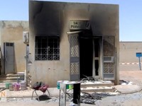 A damaged building, following an attack on Thursday at the airport and military airbase in Niger's capital, for which the West Africa's al Qaeda affiliate, Jama'at Nusrat al-Islam wal Muslimin (JNIM), claims responsibility, in Niamey, Niger, June 18,