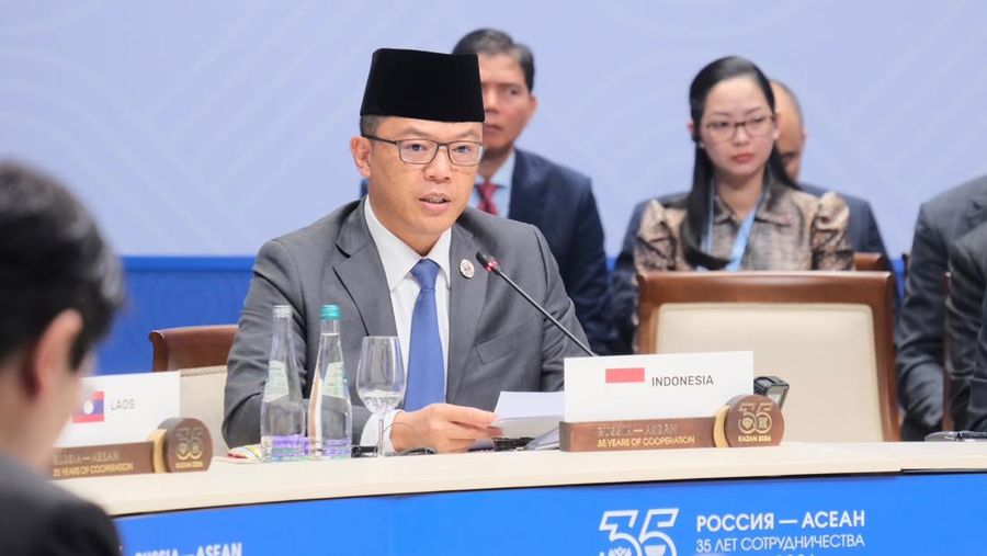 Menteri Luar Negeri RI Sugiono dalam ASEAN-Russia Commemorative Summit di Kazan, Rusia, Kamis (18/6/2026). (dok. Kementerian Luar Negeri RI)