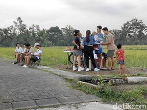 Sensasi Menyeruput Kopi di Pematang Sawah Subak Bregiding yang Lagi Hits