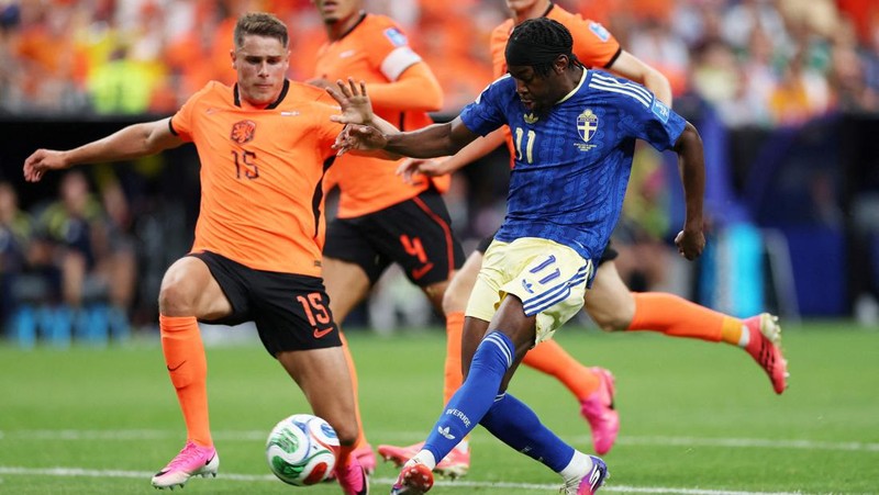Belanda berhasil mengalahkan Swedia dengan skor telak 5-1 dalam laga Piala Dunia 2026 di Houston, Minggu (21/6/2026) dini hari WIB. (IMAGN IMAGES via Reuters/TROY TAORMINA)