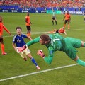 Belanda berhasil mengalahkan Swedia dengan skor telak 5-1 dalam laga Piala Dunia 2026 di Houston, Minggu (21/6/2026) dini hari WIB. (REUTERS/Phil Noble)