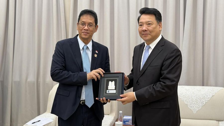 Menteri Keuangan Purbaya Yudhi Sadewa memberikan kuliah umum di Nankai University, Tianjin, China, Sabtu (20/6/2026). (Dok. Kemenkeu)
