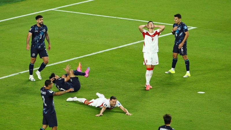 Turki kalah dari Paraguay 0-1 pada matchday kedua Grup D Piala Dunia 2026, Sabtu (20/6/2026) siang WIB. (REUTERS/Eloisa Lopez)