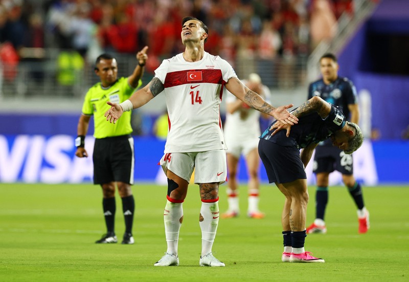 Turki kalah dari Paraguay 0-1 pada matchday kedua Grup D Piala Dunia 2026, Sabtu (20/6/2026) siang WIB. (REUTERS/Eloisa Lopez)