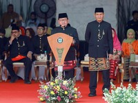 Foto: Gubernur DKI Jakarta Pramono Anung saat menghadiri upacara peringatan Hari Ulang Tahun (HUT) ke-499 Jakarta di Monumen Nasional, Jakarta Pusat, Senin (22/6/2026). (Dokumentasi Berita Jakarta/Reza Pratama Putra)