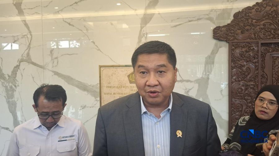 Menteri Perumahan dan Kawasan Permukiman (PKP) Maruarar Sirait saat ditemui wartawan di Kemenko Perekonomian, Jakarta, Senin (22/6/2026). (CNBC Indonesia/Chandra Dwi Pranata)