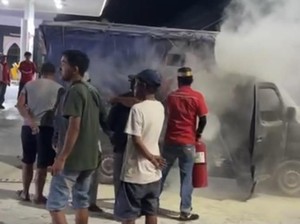 Pikap Muat Jeriken Pertalite Terbakar di SPBU Pangkep, Sopir Diduga Main HP