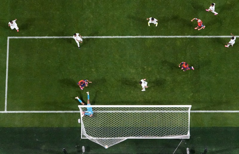 Spanyol berhasil mengalahkan Arab Saudi dengan skor telak 4-0 dalam laga kedua grup H Piala Dunia 2026 di Atlanta, Minggu (21/6/2026) waktu setempat. (REUTERS/Siphiwe Sibeko)