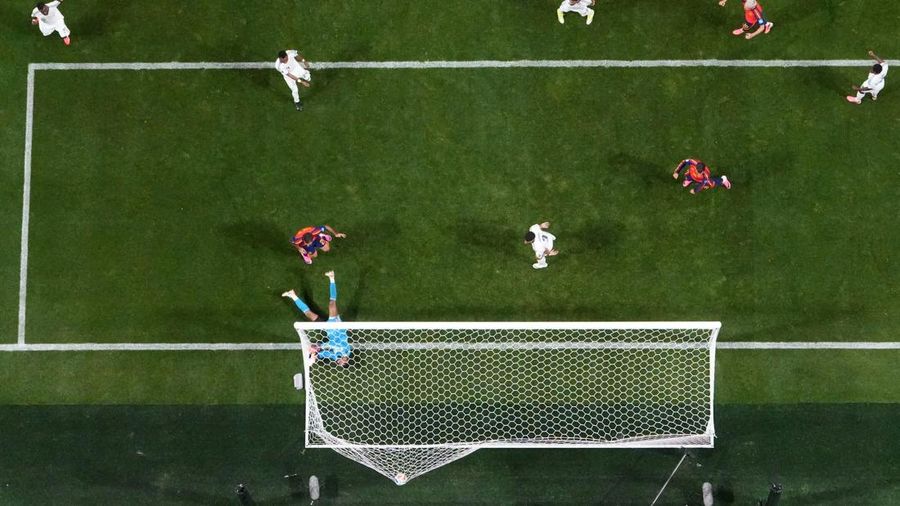 Spanyol berhasil mengalahkan Arab Saudi dengan skor telak 4-0 dalam laga kedua grup H Piala Dunia 2026 di Atlanta, Minggu (21/6/2026) waktu setempat. (REUTERS/Claudia Greco)