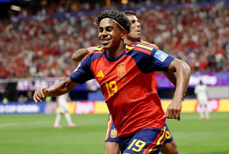 Spanyol berhasil mengalahkan Arab Saudi dengan skor telak 4-0 dalam laga kedua grup H Piala Dunia 2026 di Atlanta, Minggu (21/6/2026) waktu setempat. (REUTERS/Siphiwe Sibeko)