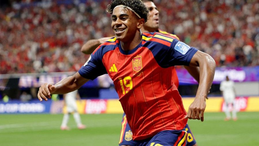 Spanyol berhasil mengalahkan Arab Saudi dengan skor telak 4-0 dalam laga kedua grup H Piala Dunia 2026 di Atlanta, Minggu (21/6/2026) waktu setempat. (REUTERS/Claudia Greco)