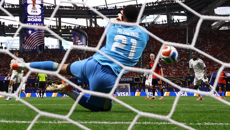 Spanyol berhasil mengalahkan Arab Saudi dengan skor telak 4-0 dalam laga kedua grup H Piala Dunia 2026 di Atlanta, Minggu (21/6/2026) waktu setempat. (REUTERS/Claudia Greco)