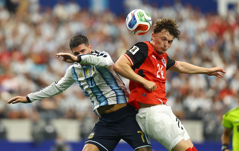 Argentina memuncaki klasemen sementara Grup J Piala Dunia 2026 usai mengalahkan Austria di Stadion AT&amp;T, Senin (22/6) atau Selasa (23/6/2026) WIB. (REUTERS/Issei Kato)
