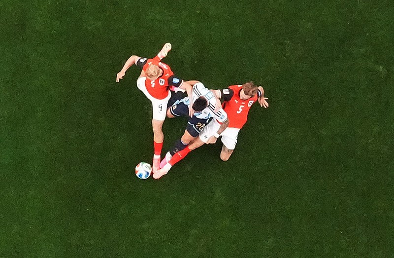 Argentina memuncaki klasemen sementara Grup J Piala Dunia 2026 usai mengalahkan Austria di Stadion AT&amp;T, Senin (22/6) atau Selasa (23/6/2026) WIB. (REUTERS/Issei Kato)