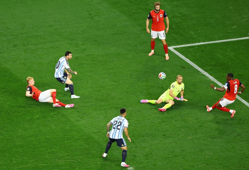 Argentina memuncaki klasemen sementara Grup J Piala Dunia 2026 usai mengalahkan Austria di Stadion AT&amp;T, Senin (22/6) atau Selasa (23/6/2026) WIB. (REUTERS/Issei Kato)