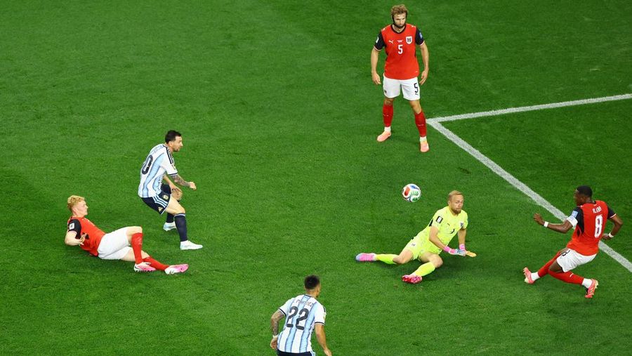 Argentina memuncaki klasemen sementara Grup J Piala Dunia 2026 usai mengalahkan Austria di Stadion AT&T, Senin (22/6) atau Selasa (23/6/2026) WIB. (REUTERS/Issei Kato)