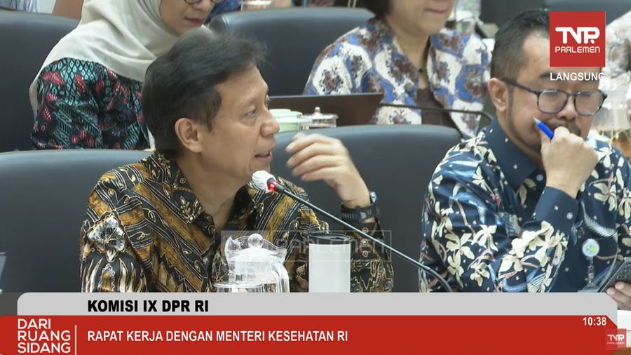 Foto: Menteri Kesehatan Budi Gunadi Sadikin dalam rapat kerja dengan Komisi IX DPR RI, Selasa (23/6/2026). (Tangkapan layar YouTube Komisi IX DPR)