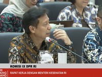 Foto: Menteri Kesehatan Budi Gunadi Sadikin dalam rapat kerja dengan Komisi IX DPR RI, Selasa (23/6/2026). (Tangkapan layar YouTube Komisi IX DPR)