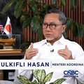 Menteri Koordinator Bidang Pangan Zulkifli Hasan dalam acara Economic Upadete, Selasa (23/6/2026). (CNBC Indonesia TV)